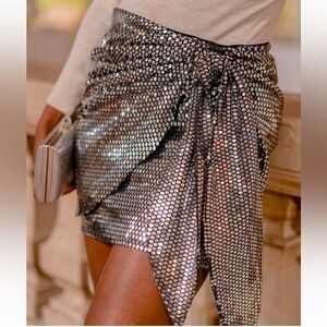 ZARA Silver Mini Skirt